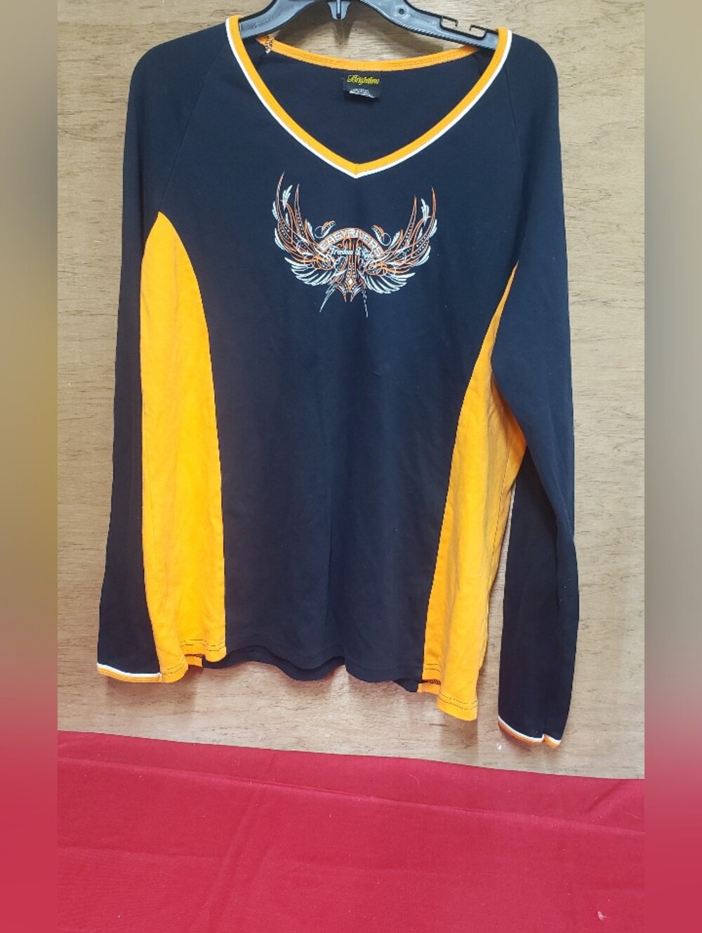 Ladies Black With Orange Side Panels And Trim Easy Rider Long Sleeve Long XL